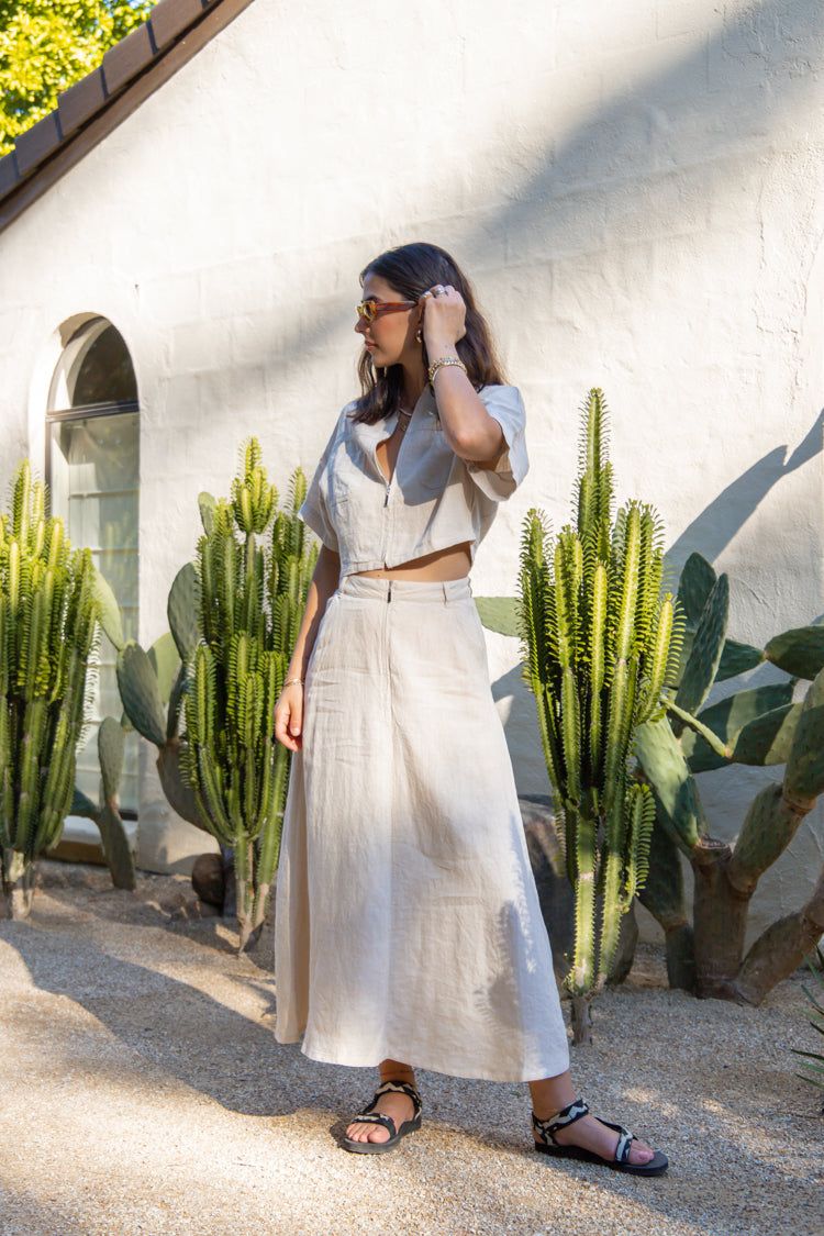 Baja Linen Top Natural sold by Verge Girl product image thumbnail 3