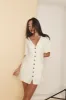 Grace Linen Mini Dress White sold by Verge Girl