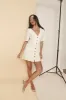 Grace Linen Mini Dress White sold by Verge Girl