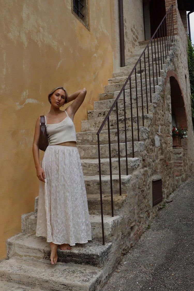 VRG GRL Solara Midi Skirt // Cream sold by Verge Girl product image thumbnail 5