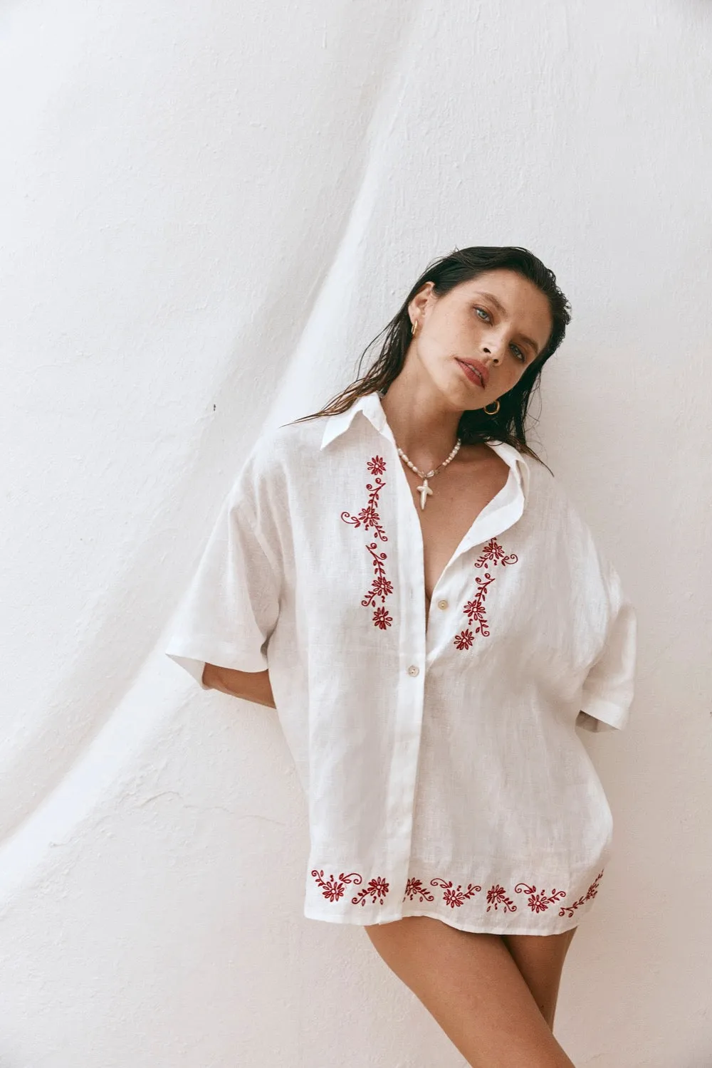 Clara Linen Shirt Rosette sold by Verge Girl product image thumbnail 3