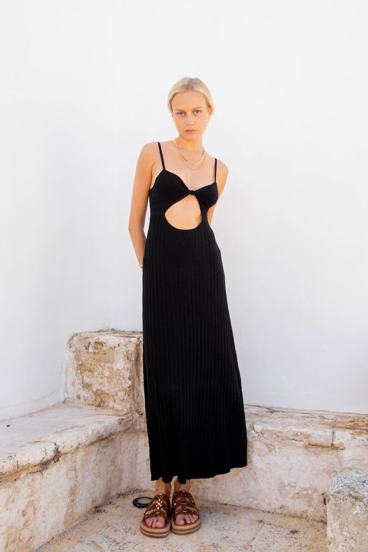 VRG GRL Blondie Knit Midi Dress // Black sold by Verge Girl