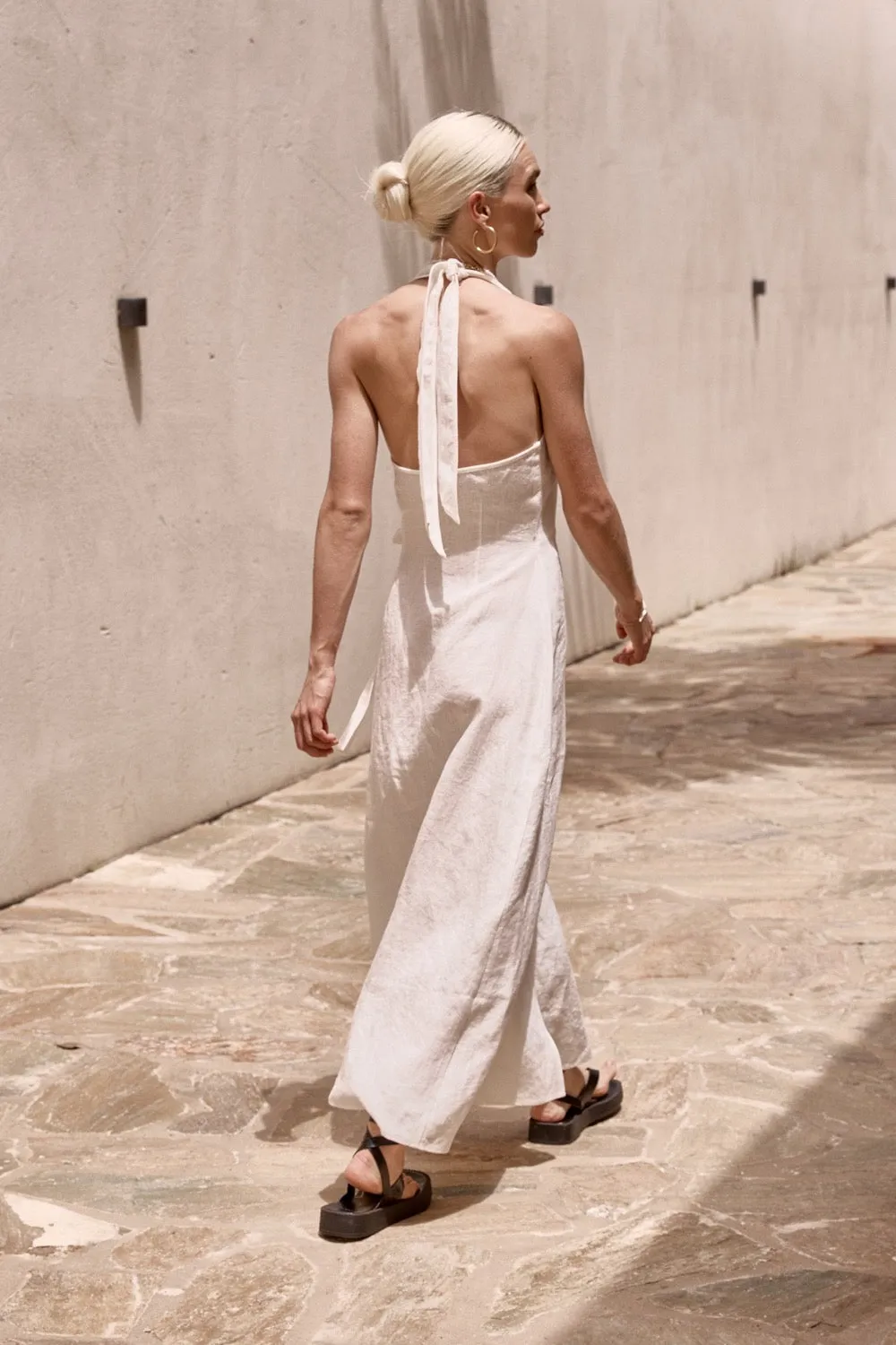 Sonny Linen Midi Wrap Dress White sold by Verge Girl product image thumbnail 5