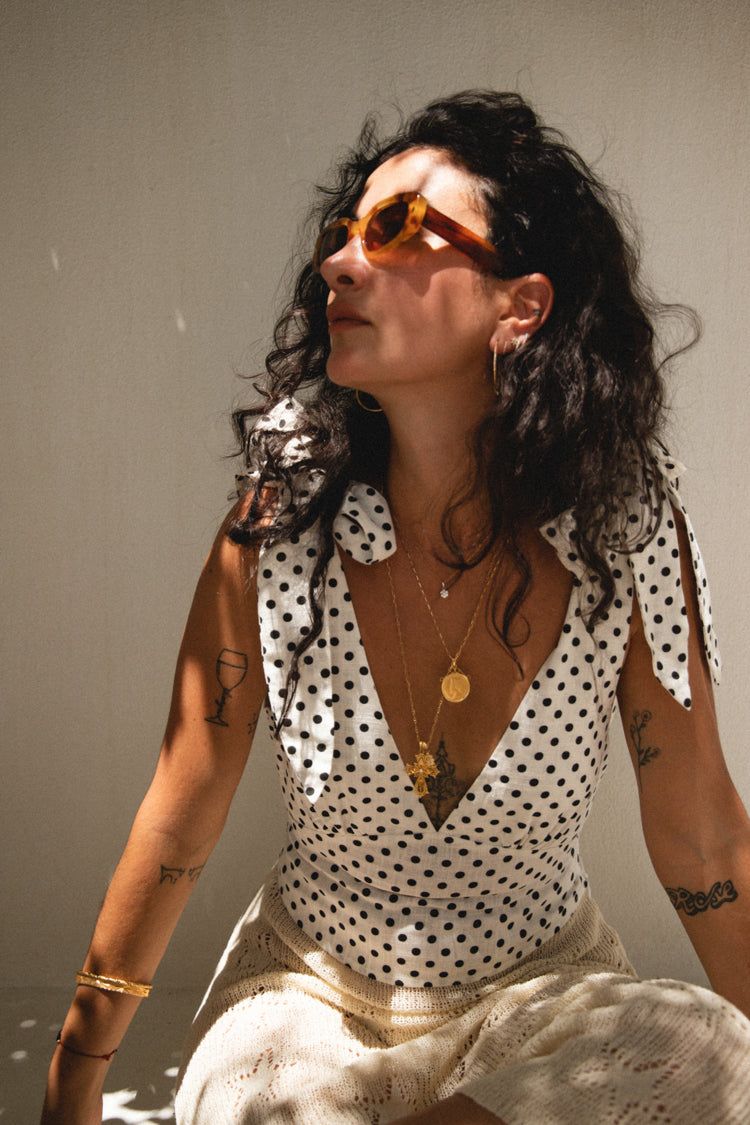 Summer Nostalgia Tie Top White sold by Verge Girl