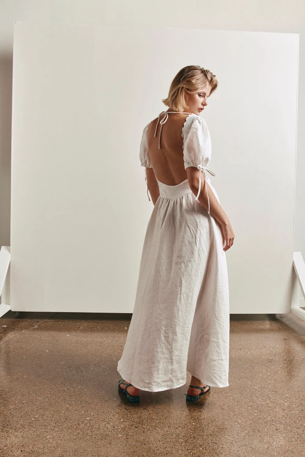 Paradiso Linen Midi Dress White sold by Verge Girl product image thumbnail 3