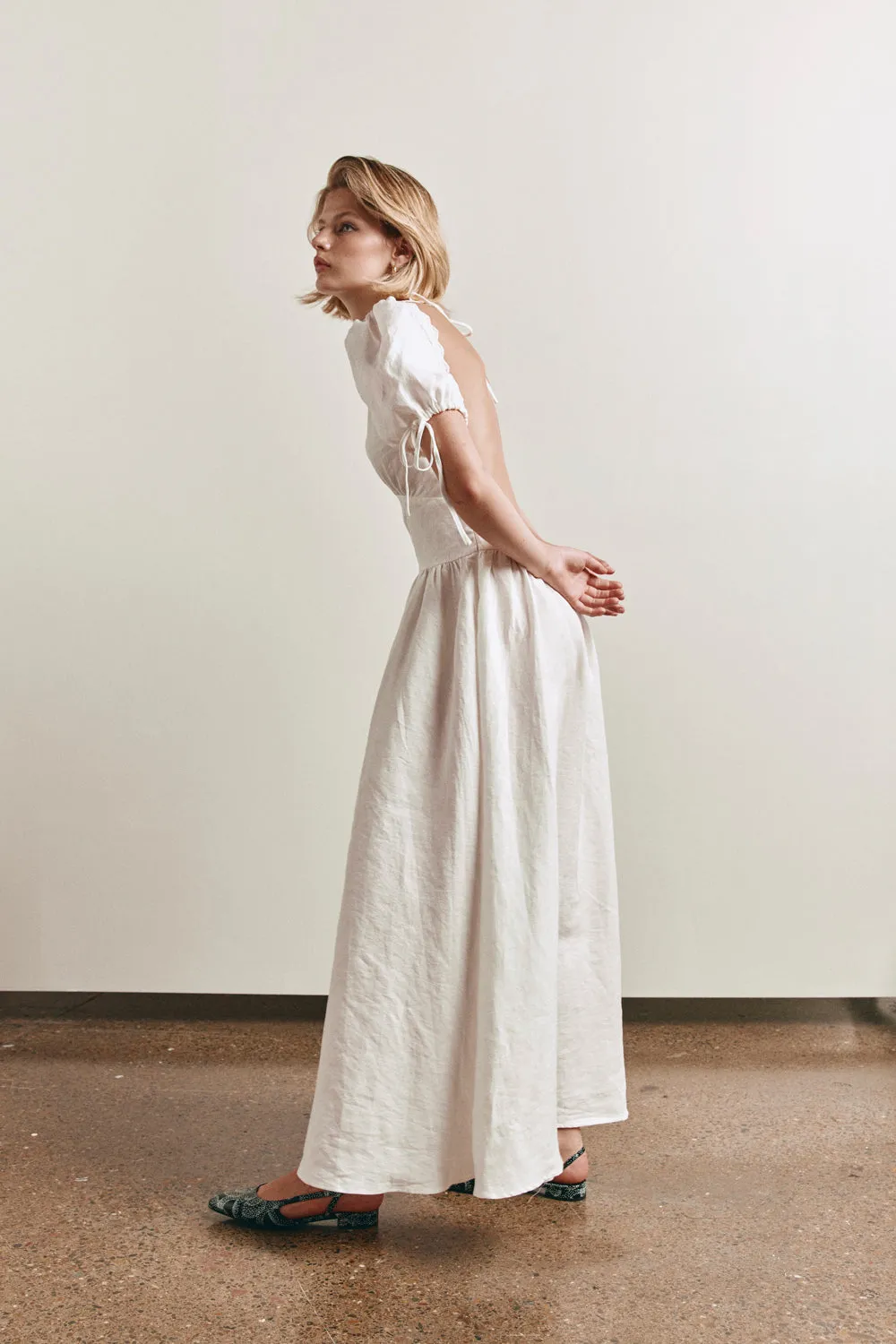 Paradiso Linen Midi Dress White sold by Verge Girl product image thumbnail 5