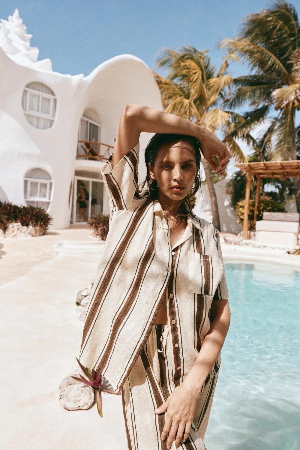 Phoenix Linen Shirt Dune sold by Verge Girl