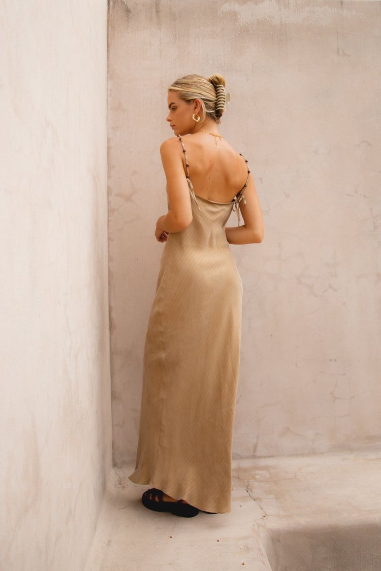 VRG GRL Night Veils Bias Cut Maxi Dress // Taupe sold by Verge Girl product image thumbnail 2