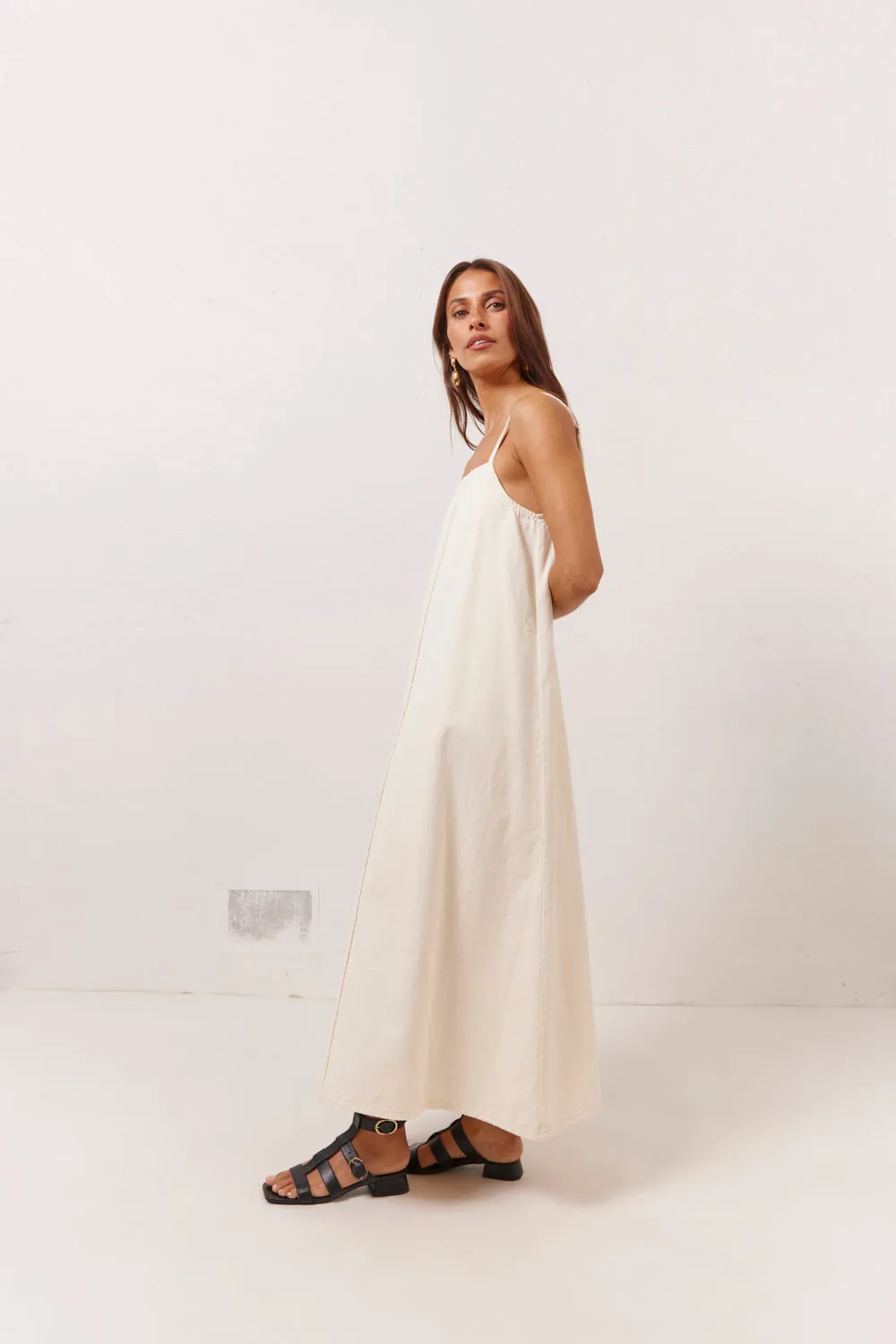 Ruth Denim Midi Dress Cream sold by Verge Girl product image thumbnail 2