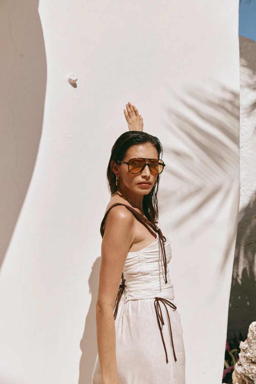 Romance Linen Corset Top White sold by Verge Girl product image thumbnail 3