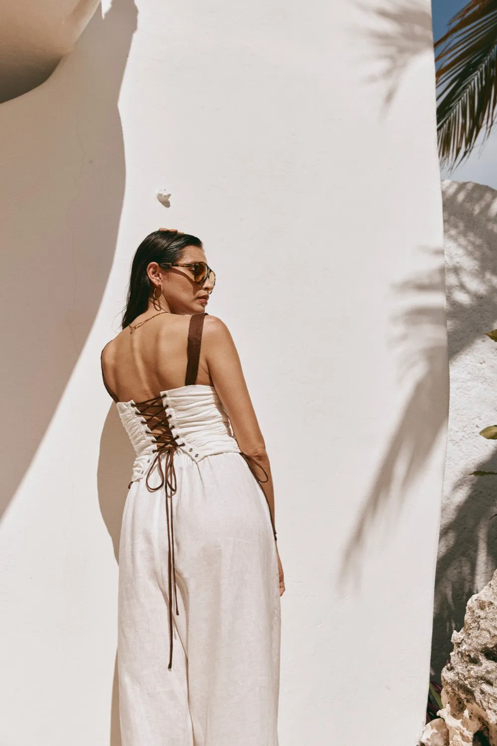 Romance Linen Corset Top White sold by Verge Girl product image thumbnail 2