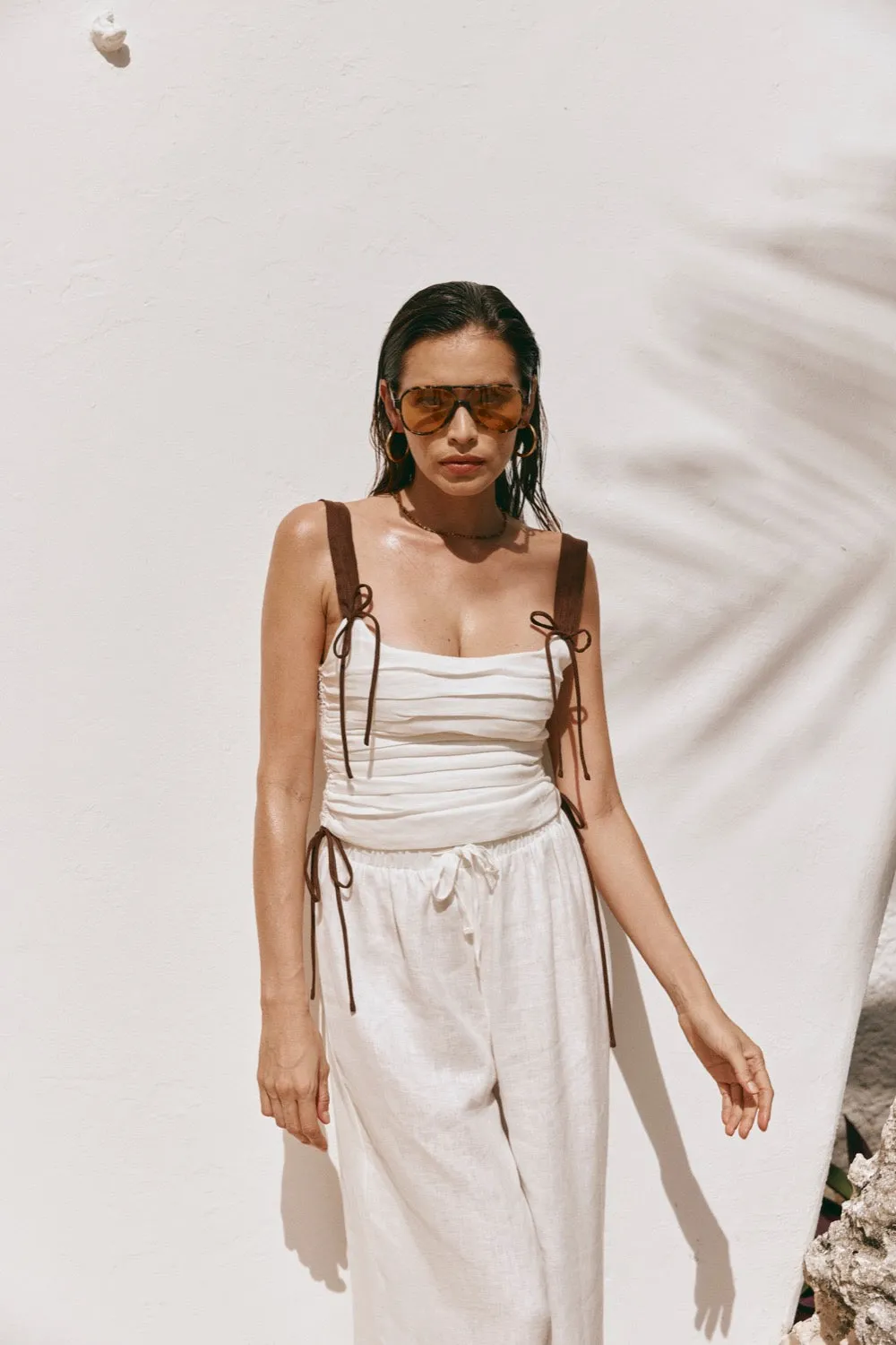 Romance Linen Corset Top White sold by Verge Girl product image thumbnail 5