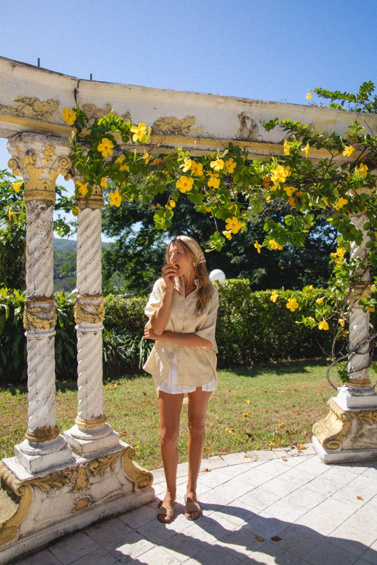 Capri Linen Shirt Creme sold by Verge Girl product image thumbnail 5