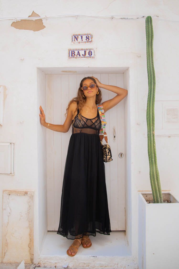 Back To Paris Midi Dress Black sold by Verge Girl