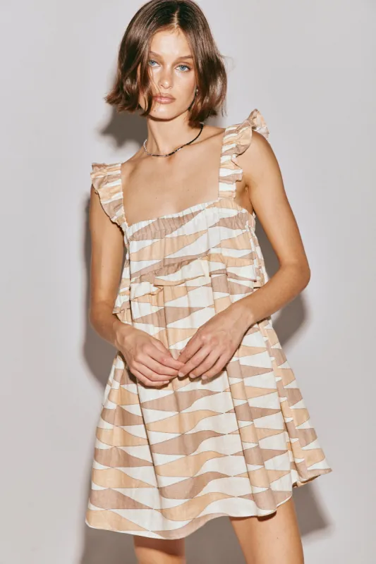 Malia Linen Smock Mini Dress Una sold by Verge Girl