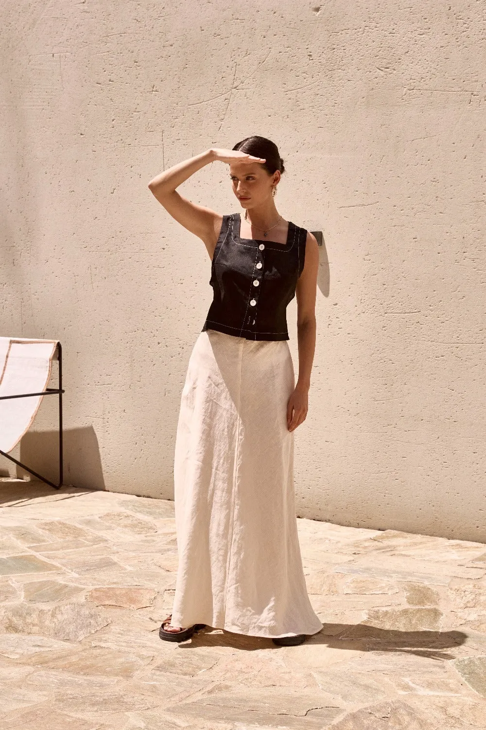 Palais Linen Top Black sold by Verge Girl product image thumbnail 2