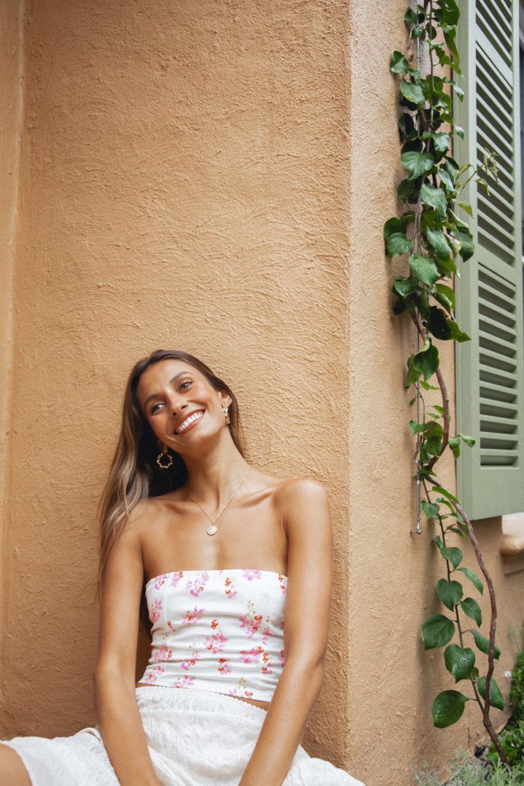 Love Hard Strapless Top Pink Floral sold by Verge Girl product image thumbnail 7