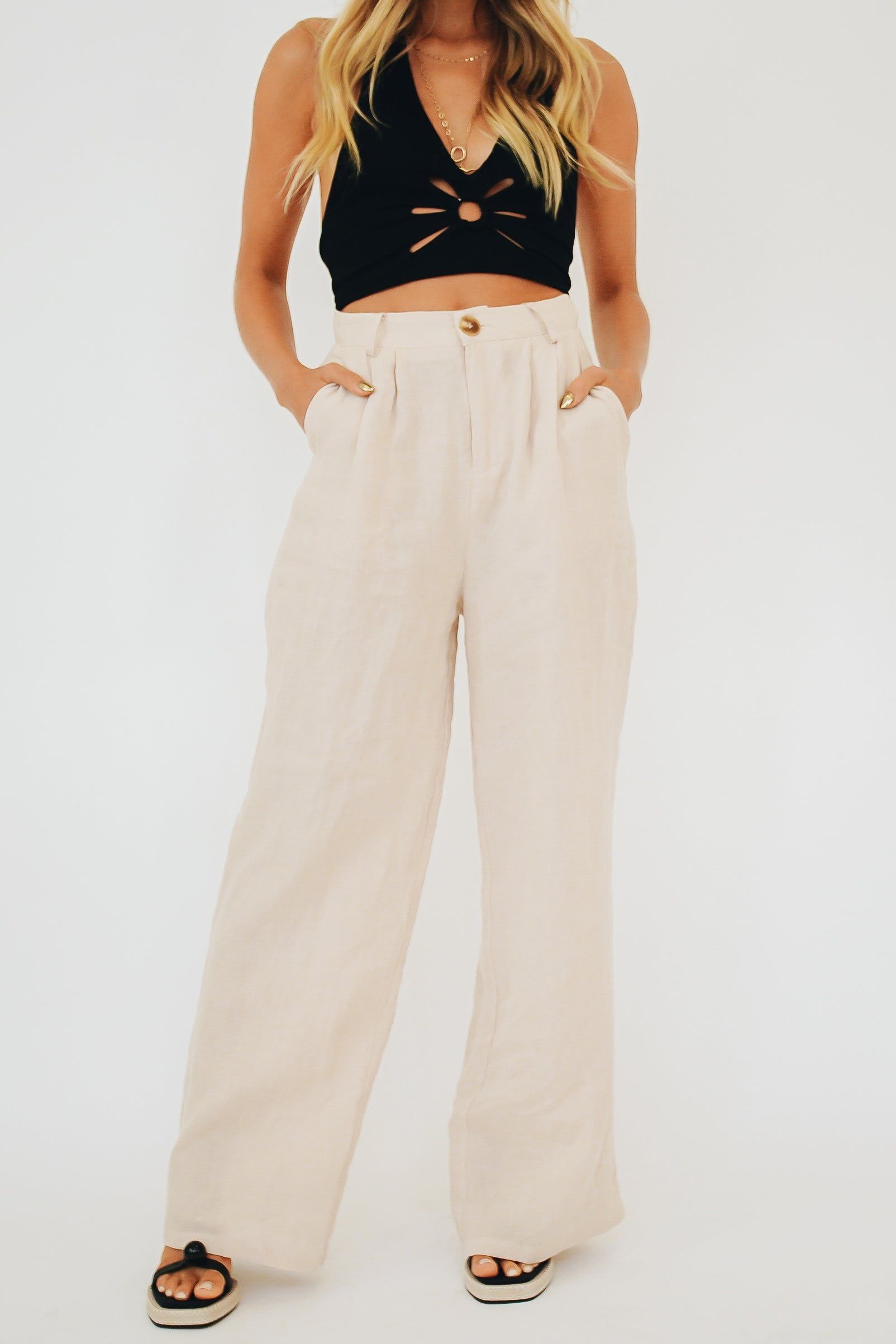 Keeping Cool Linen Pants Natural sold by Verge Girl product image thumbnail 6
