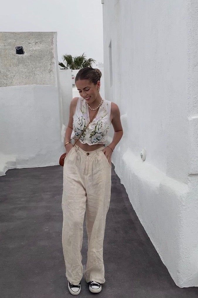 Keeping Cool Linen Pants Natural sold by Verge Girl