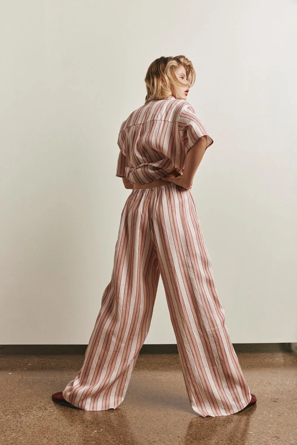 Leila Linen Shirt Pink Stripe sold by Verge Girl product image thumbnail 2