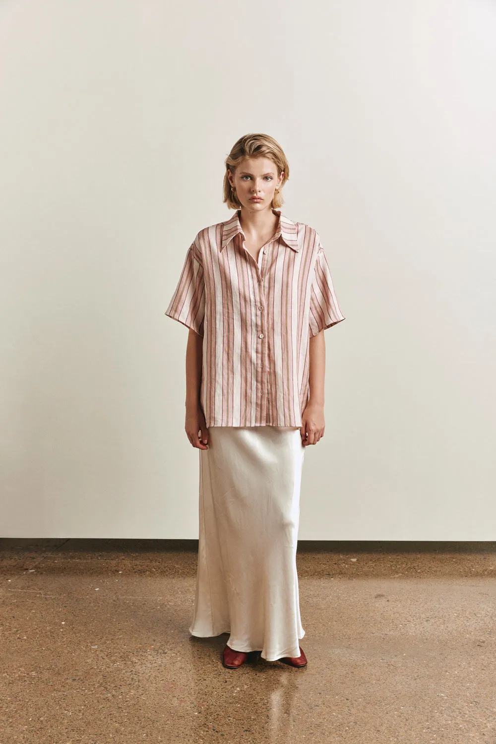 Leila Linen Shirt Pink Stripe sold by Verge Girl product image thumbnail 4