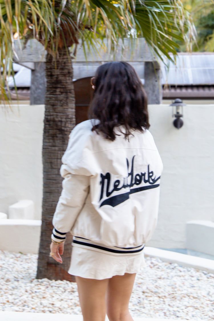 New York Bomber Jacket Cream sold by Verge Girl product image thumbnail 4