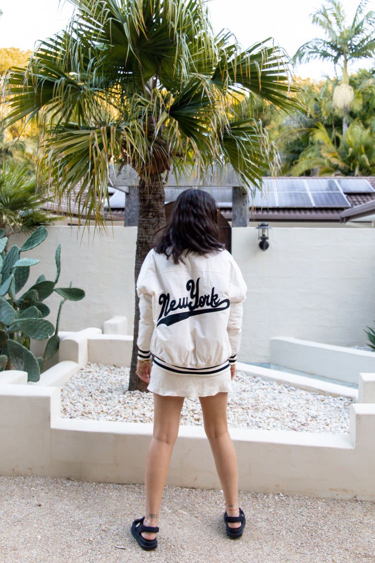 New York Bomber Jacket Cream sold by Verge Girl product image thumbnail 6