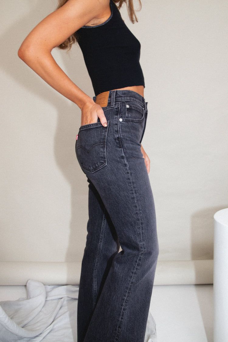 Levi's 70s High Flare Jeans // Black Wash sold by Verge Girl product image thumbnail 2