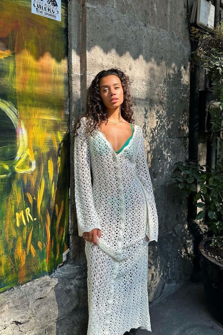 VRG GRL Beach To Bar Knit Maxi Dress // White sold by Verge Girl product image thumbnail 5