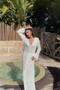 VRG GRL Beach To Bar Knit Maxi Dress // White sold by Verge Girl