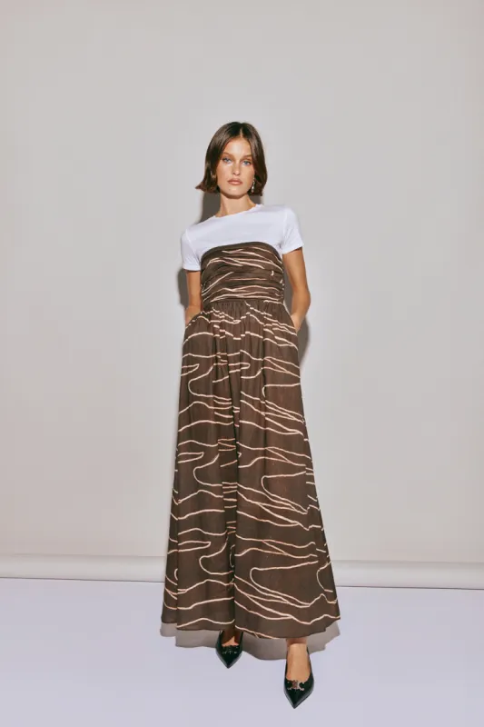 Saint Malo Linen Midi Dress Earth made by Verge Girl