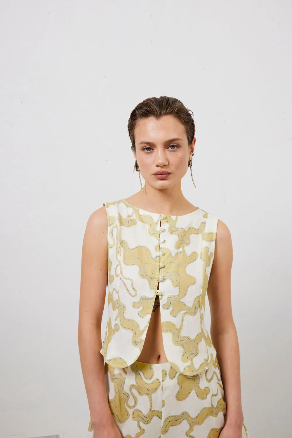 Celeste Linen Top Tropic sold by Verge Girl