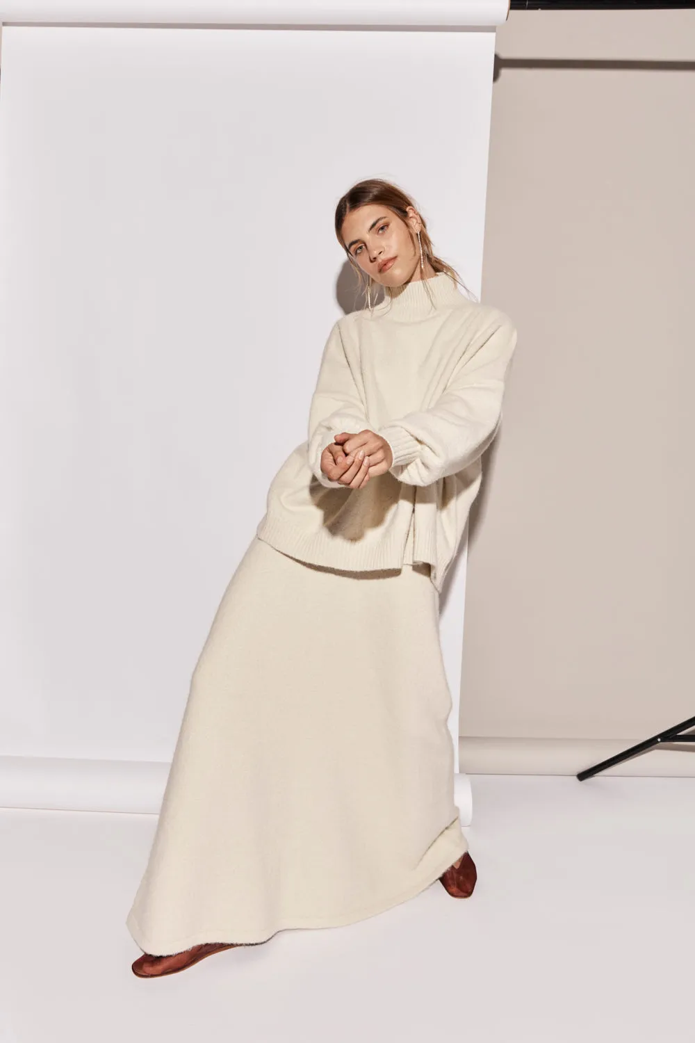 Lya Knit Maxi Skirt Cream sold by Verge Girl product image thumbnail 5