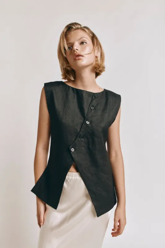 Aria Vest Black sold by Verge Girl