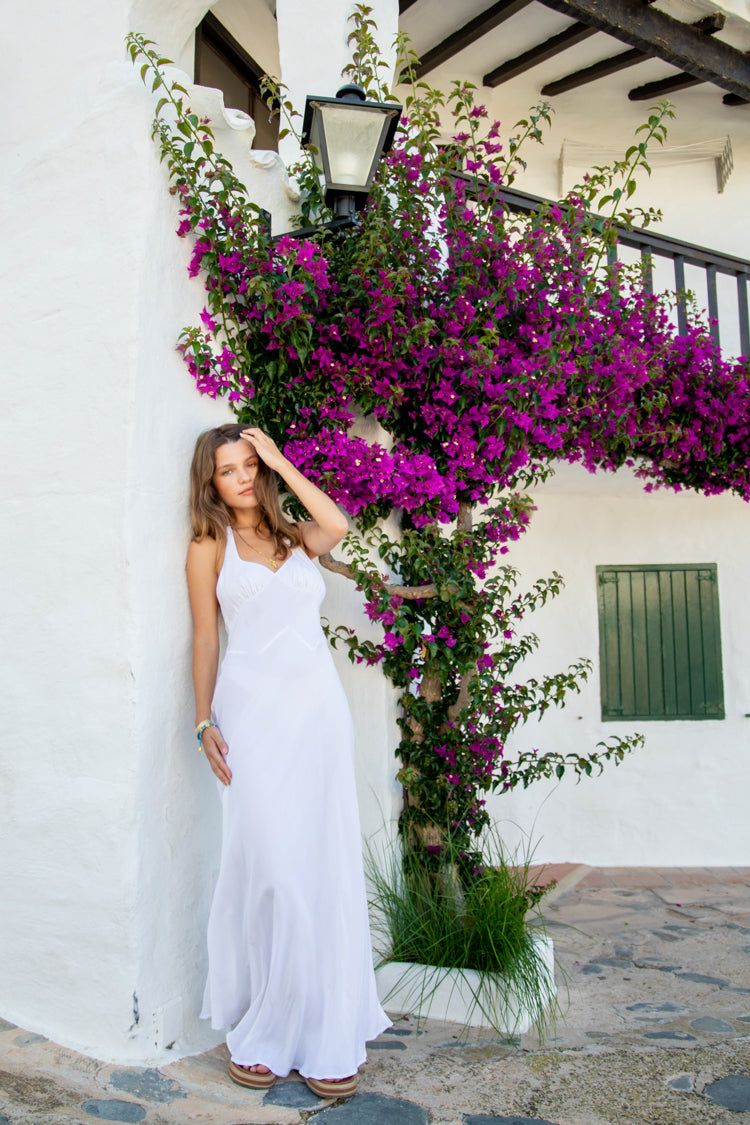 VRG GRL Icon Mood Bias Cut Maxi Dress // White sold by Verge Girl product image thumbnail 7