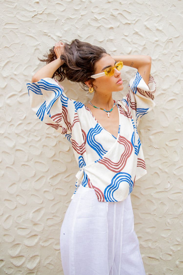 Mariella Tie Front Top Seville sold by Verge Girl