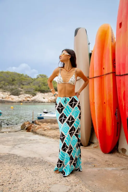 VRG GRL Messina Bias Cut Maxi Skirt // Sky sold by Verge Girl