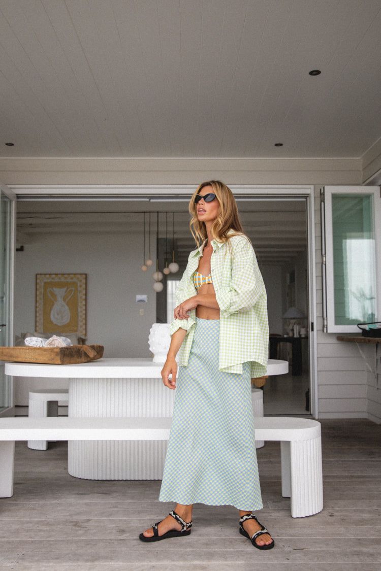 Holiday State Of Mind Bias Cut Midi Skirt Aqua sold by Verge Girl product image thumbnail 5