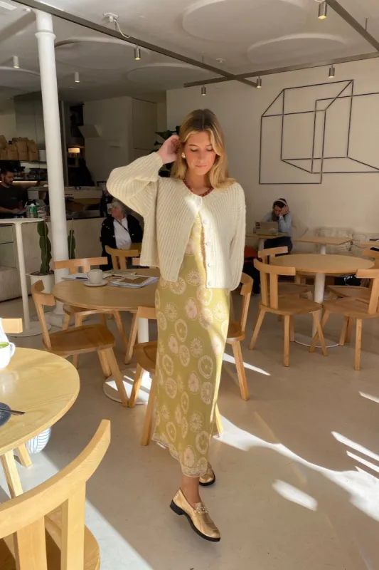 Terrenza Bias Cut Maxi Dress Lime made by Verge Girl