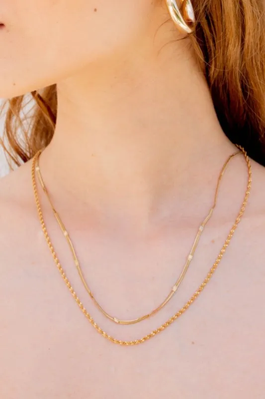 Golden Hour Necklace Gold sold by Verge Girl