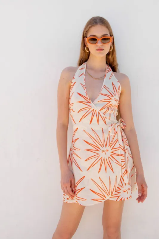 VRG GRL Abella Linen Wrap Mini Dress // Sundazed sold by Verge Girl