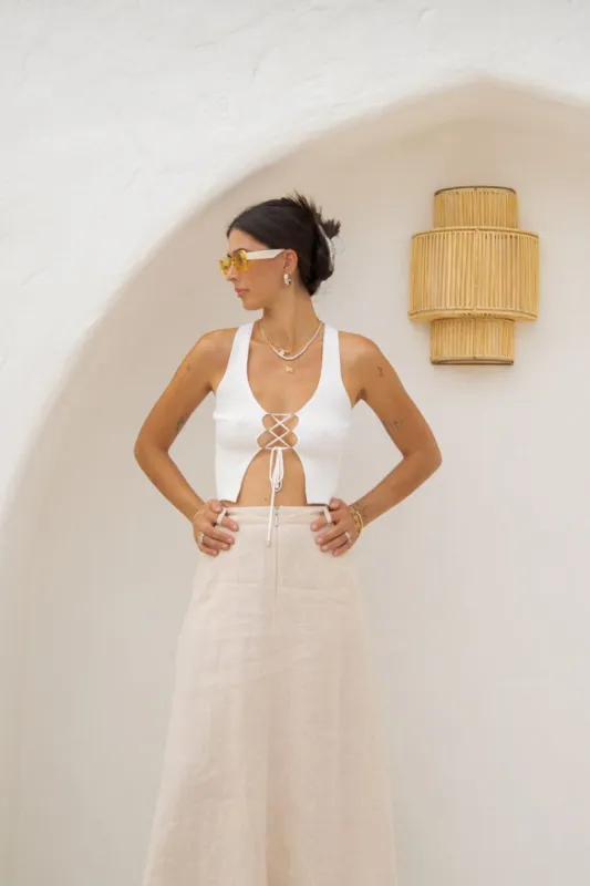 VRG GRL All In Knit Tank // White sold by Verge Girl