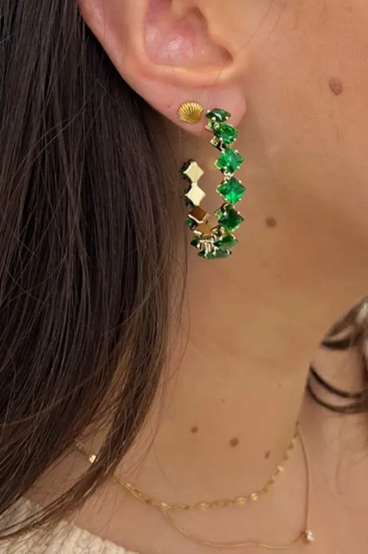 She Moves Hoop Earrings // Green sold by Verge Girl