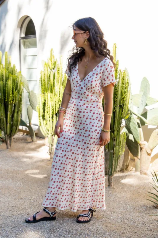 VRG GRL En Scène Bias Cut Maxi Dress // Rose sold by Verge Girl