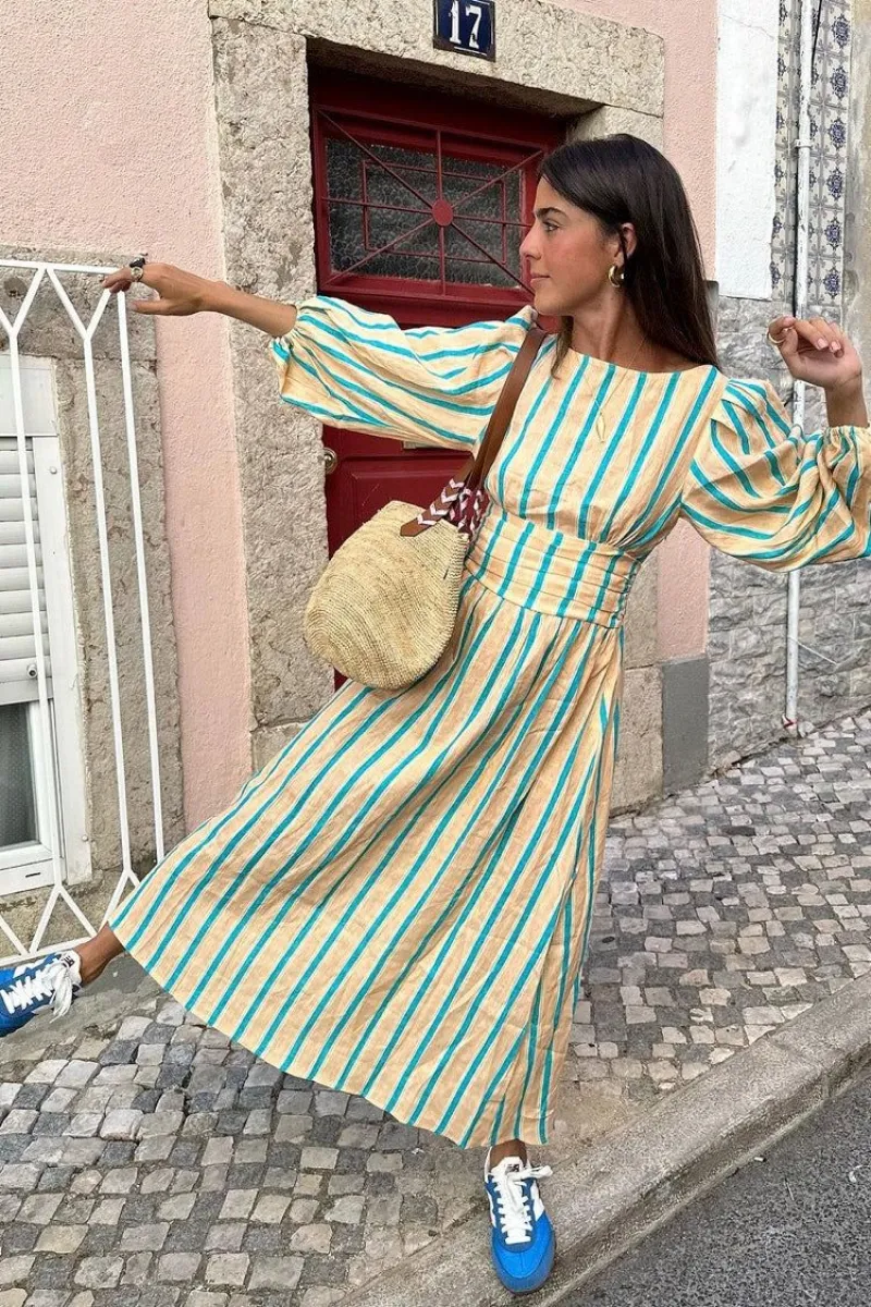 VRG GRL Tularosa Linen Midi Dress // Spritz | Parallel VRG GRL Tularosa Linen Midi Dress // Spritz | Parallel
