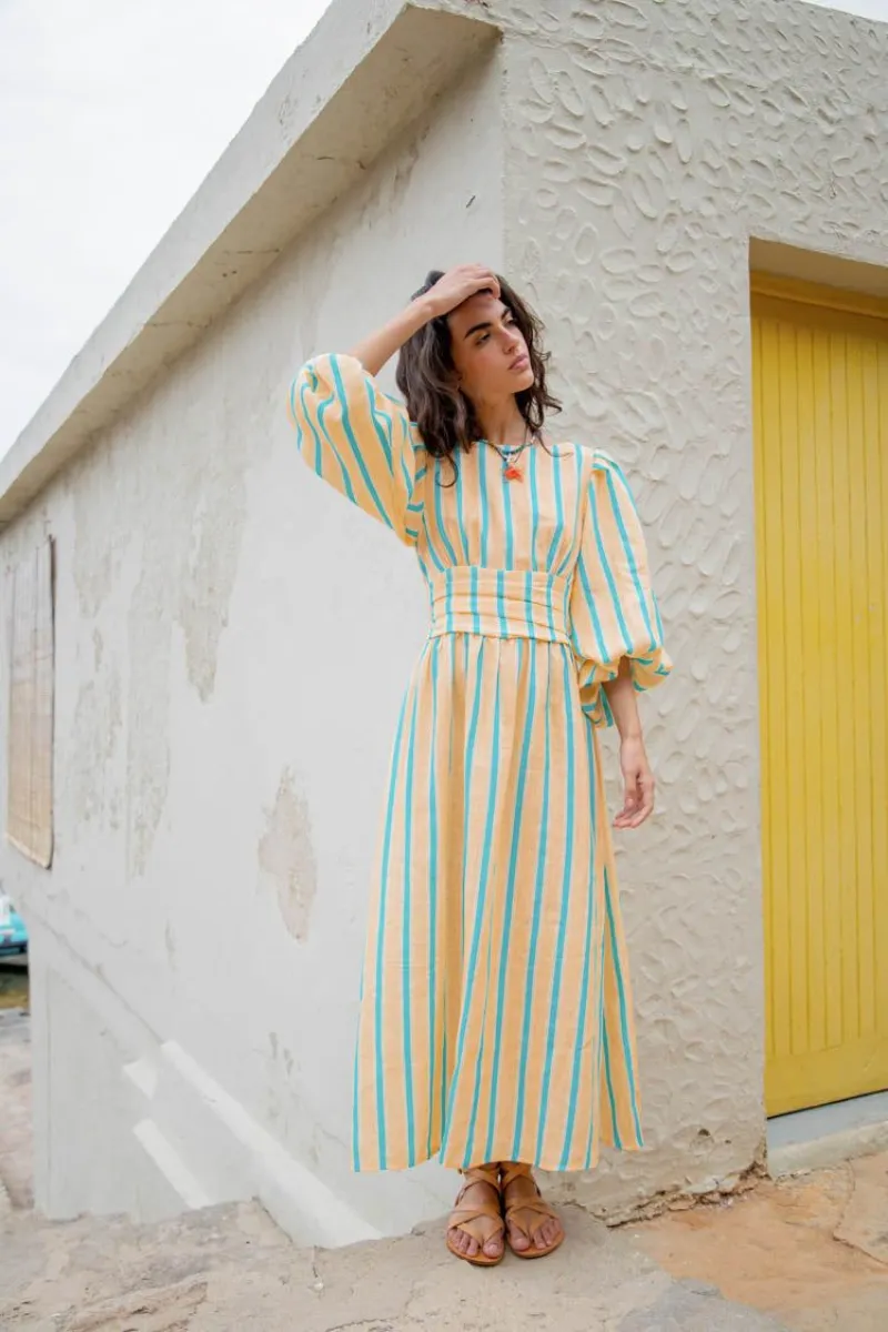 VRG GRL Tularosa Linen Midi Dress // Spritz | Parallel