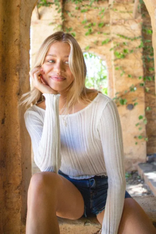 Part Time Lovers Knit Top White sold by Verge Girl