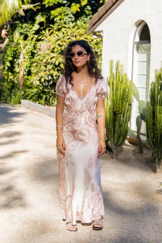 VRG GRL Paloma Bias Cut Maxi Dress // Paisley sold by Verge Girl