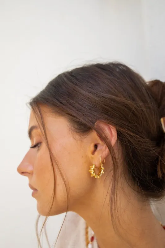 Wave Fields Hoops Gold sold by Verge Girl