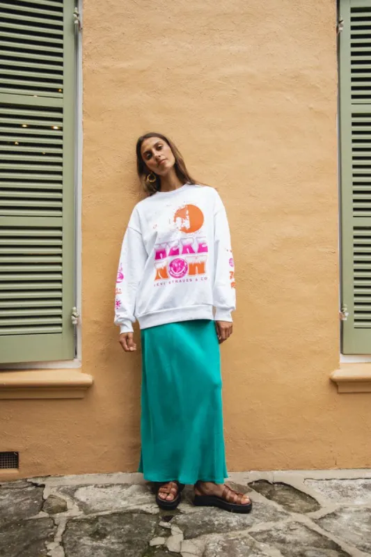 Levi's Here Now Sweatshirt White sold by Verge Girl